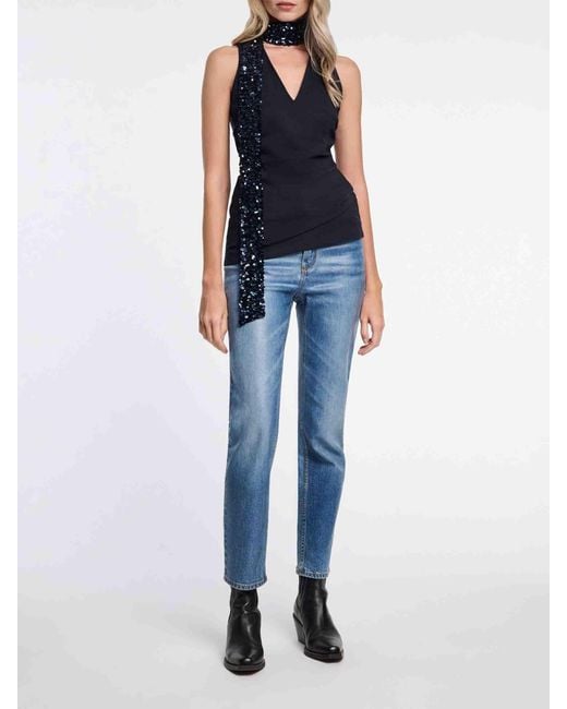 Top Con Paillettes Emotional Essence di Dorothee Schumacher in Blue