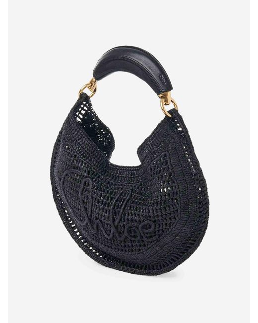 Sac Hobo En Raphia Summer Banana Chloé en coloris Black