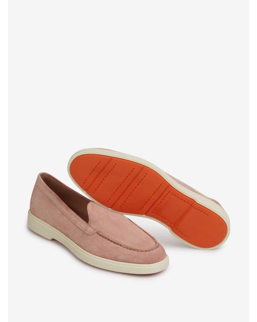 Santoni Pink Wildleder-Loafer