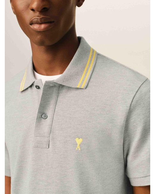 AMI Natural Cotton Polo Shirt for men
