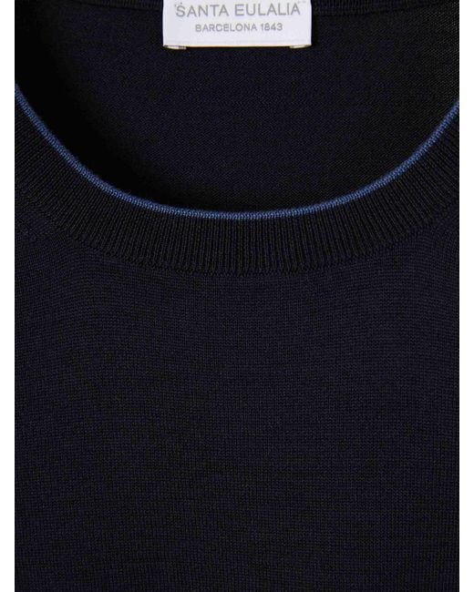 Santa Eulalia Blue Crew Neck Sweater for men