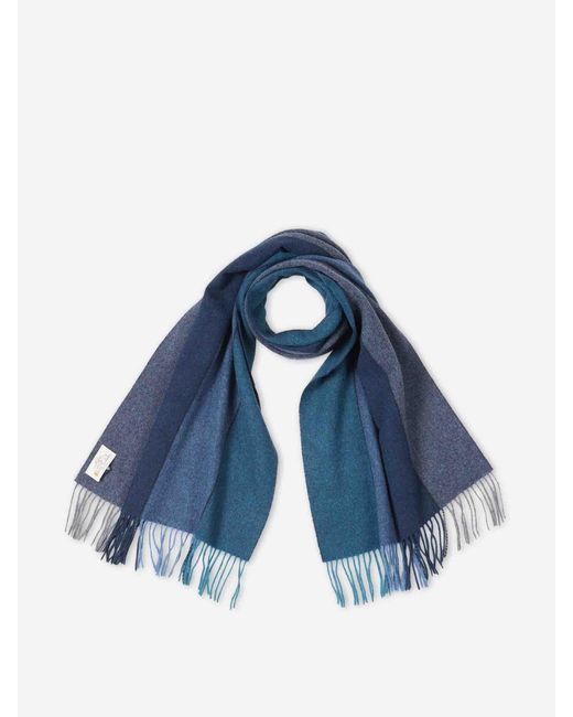 Santa Eulalia Blue Wool Striped Scarf for men