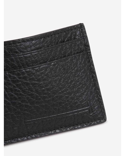 Tom Ford White Grained Leather Cardholder for men