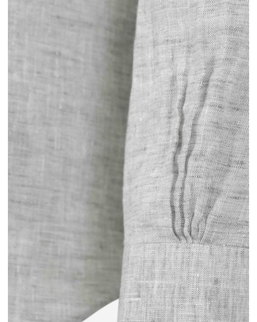 Santa Eulalia Gray Straight Linen Shirt for men