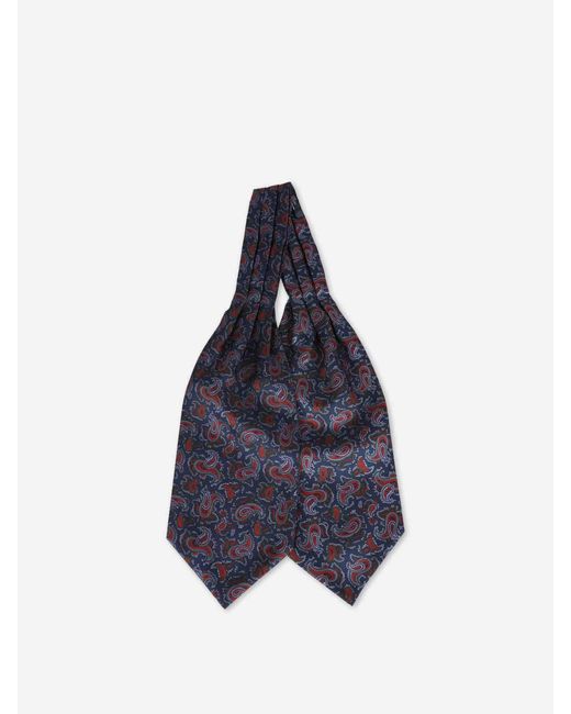 Santa Eulalia Blue Silk Ascot Handkerchief for men