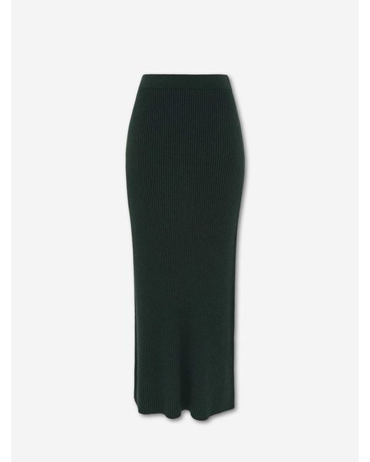 Zimmermann Green Straight Wool Skirt