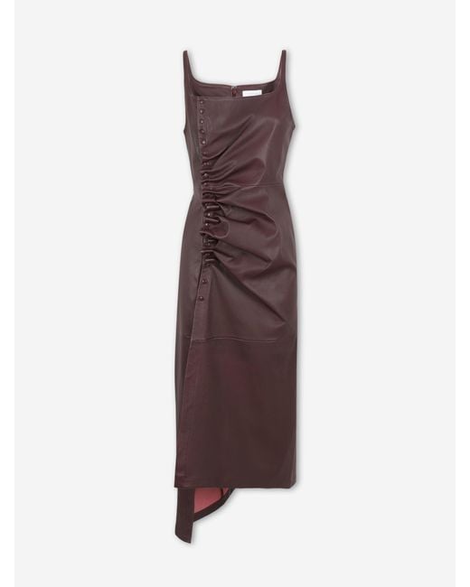 Rabanne Purple Draped Midi Dress