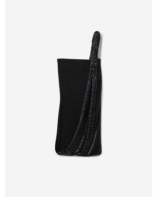 Alexander Wang Black Asymmetrical Dress With Rhinestones