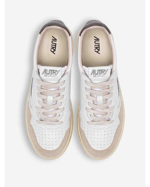 Autry White Medalist Low Sneakers for men