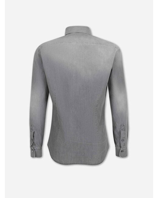 Santa Eulalia Gray Long Sleeve Shirt for men