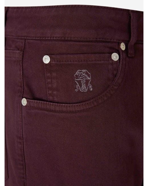 Brunello Cucinelli Gerade Baumwolljeans in Red für Herren