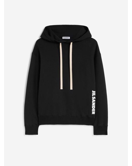 Jil Sander Black Cotton Hoodie for men