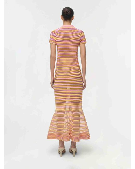 Jonathan Simkhai Pink Sullivan Midi Skirt