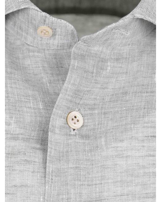 Santa Eulalia Gray Straight Linen Shirt for men