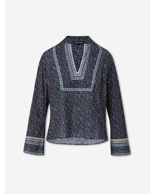 Veronica Beard Blue Cyra Blouse
