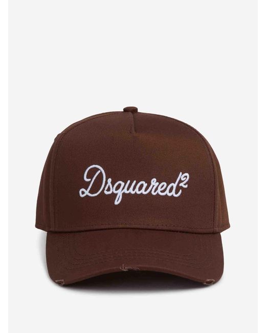 DSquared² Brown Embroidered Logo Cap for men
