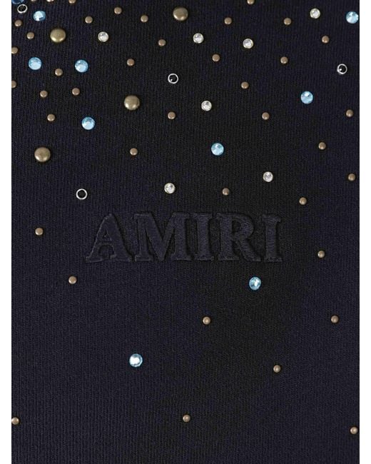 Amiri Blue Rhinestone Zip-Up Sweatshirt for men