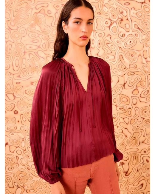 Ulla Johnson Red Bluse Electra