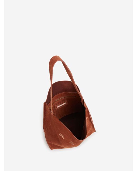 Marni Red Suede Tote Bag
