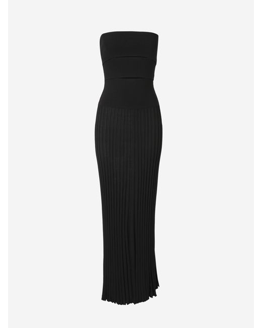 Christopher Esber Black Geripptes Strickkleid