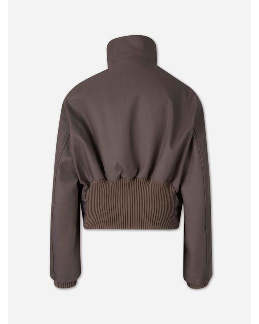 Victoria Beckham Brown Cotton Bomber Jacket