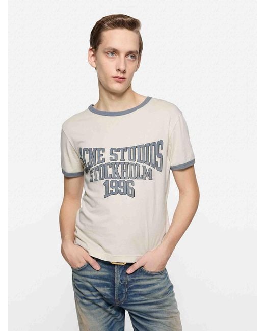 Acne Gray Logo T-Shirt for men