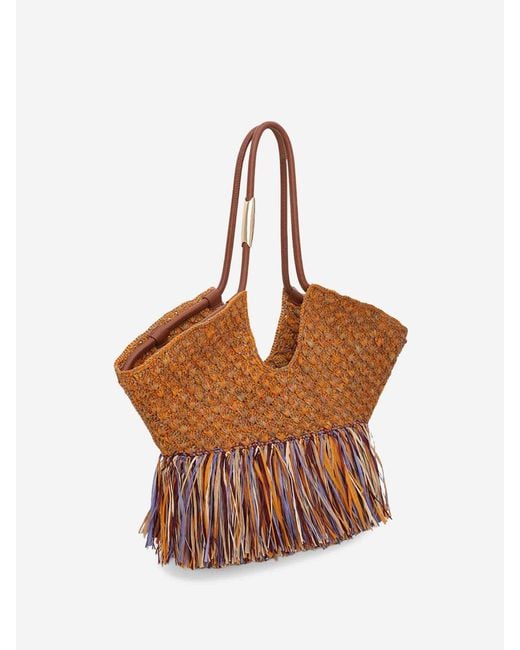 Zimmermann Brown Goldentime Raffia Bag