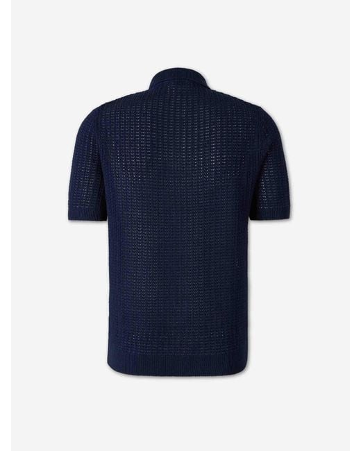 Santa Eulalia Blue Linen Knit Shirt for men