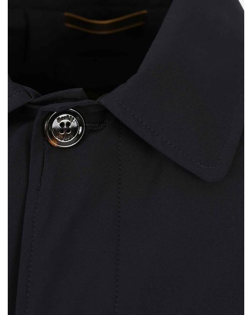 Moorer Blue Technical Trench Coat for men