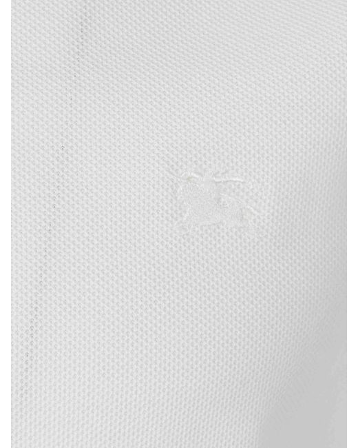 Burberry White Short-Sleeve Polo Shirt for men