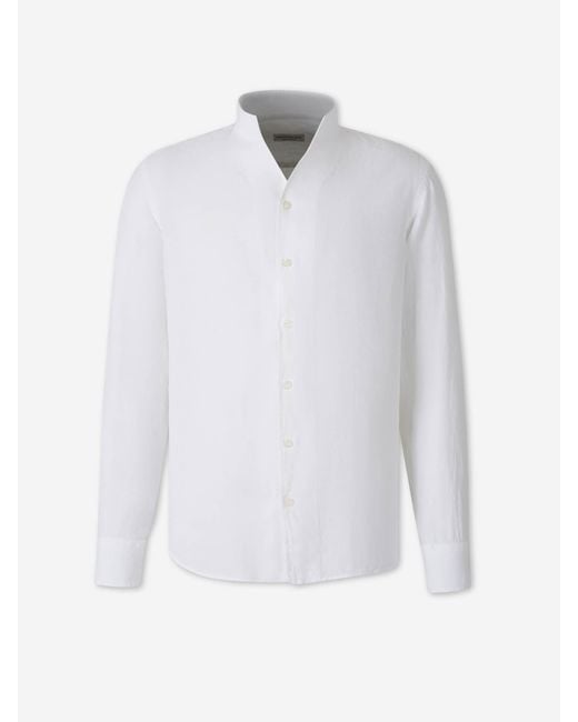 Santa Eulalia White Casual Plain Shirt for men