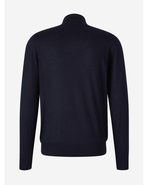 Santa Eulalia Blue Cashmere And Silk Polo for men
