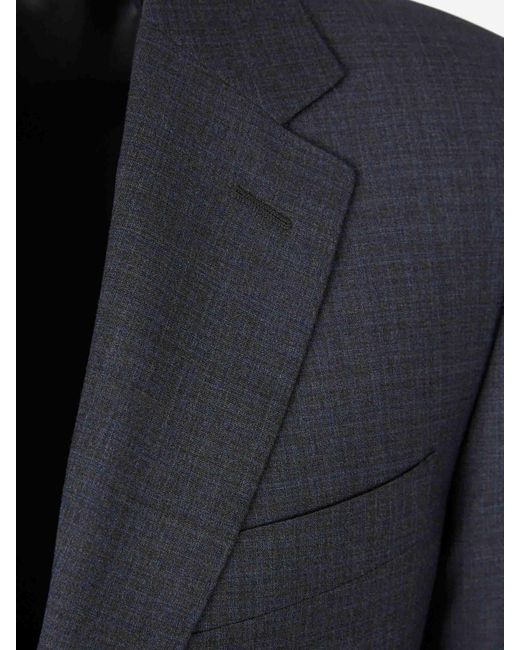 Canali Blue Straight Wool Suit for men