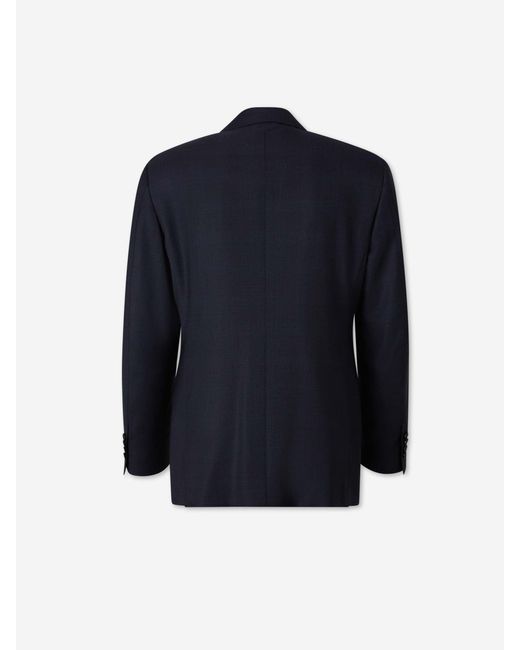 Canali Blue Straight Wool Suit for men