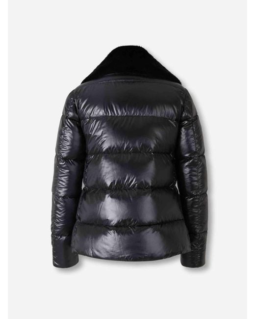 Herno Black Short Fur Down Jacket