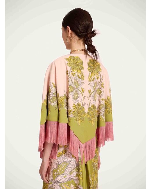 LaDoubleJ Pink Printed Mini Poncho