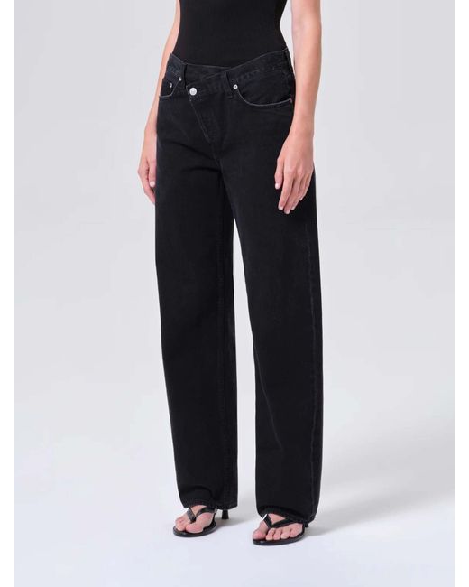 Agolde Black Arc Criss Cross Jeans