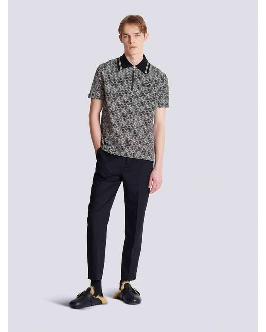 Polo Monograma Pb Balmain de hombre de color Gray