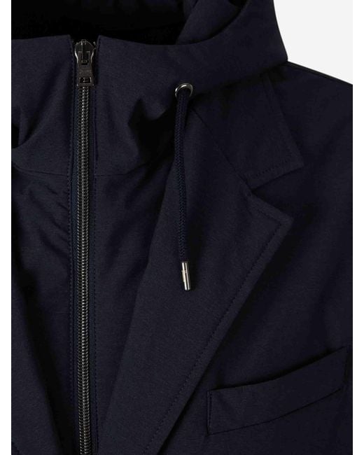 Herno Blue Blazer Efect Coat for men