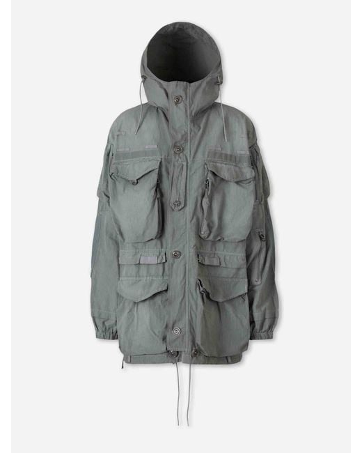 Maison Margiela Gray Parachute Multi-Pocket Parka for men