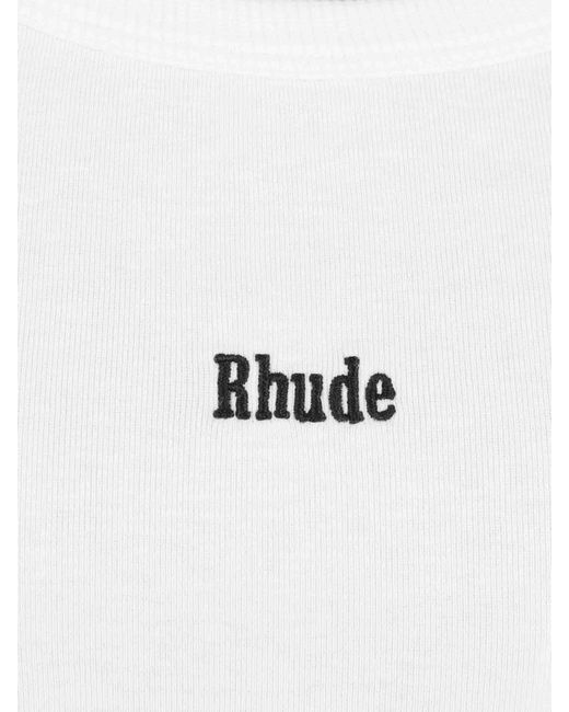 Rhude White Tank Top Logo for men