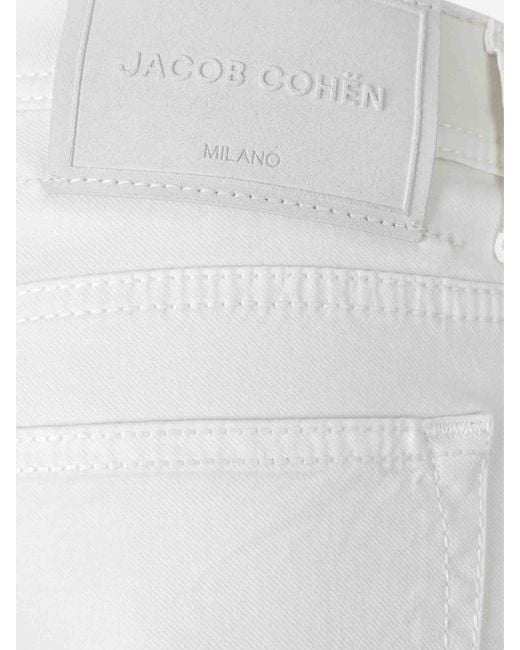 Jacob Cohen White Straight Pants Bard for men