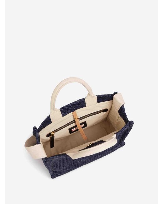 Marni Blue Raffia Tote Bag