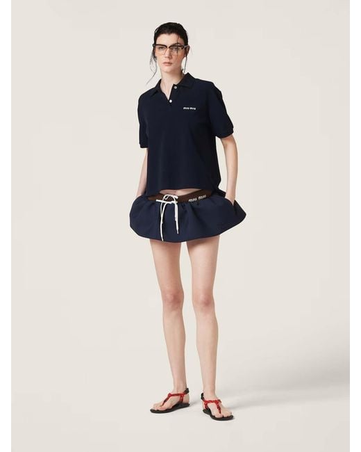 Miu Miu Blue Polo Logo