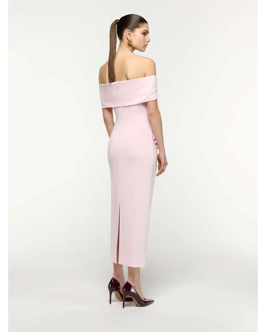 Roland Mouret Pink Floral Midi Dress