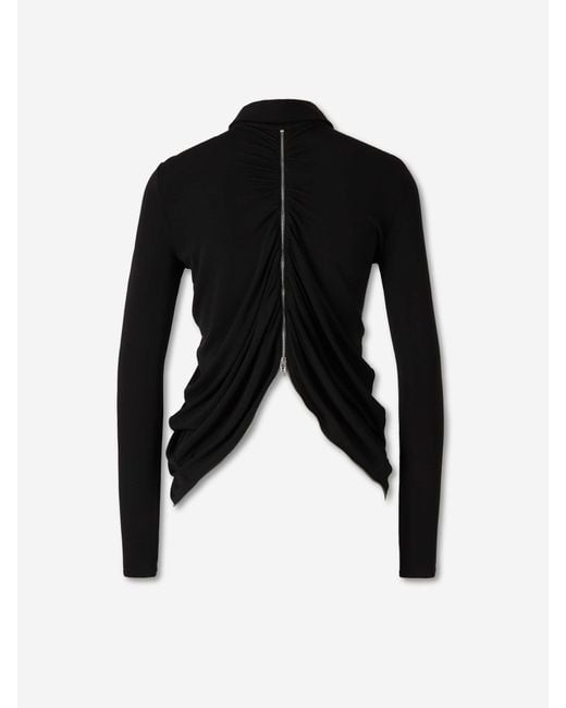 Alexander Wang Black Draped Shirt With Zipper