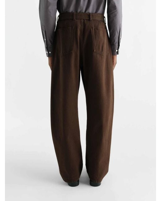 Lemaire Brown Wide Leg Trousers Belt for men