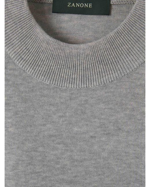Camiseta Punto Algodón Zanone de hombre de color Gray