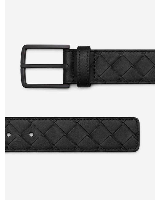 Ceinture En Cuir Intrecciato Bottega Veneta pour homme en coloris Black