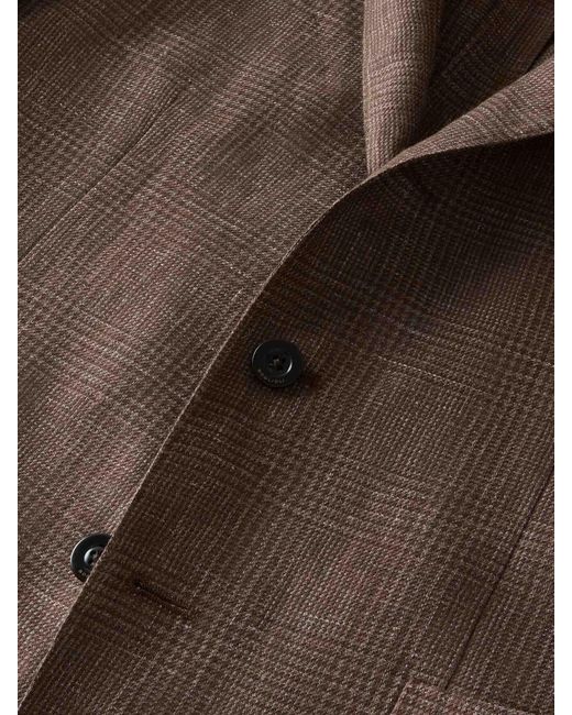 Boglioli Brown Blazer Straight Linen for men